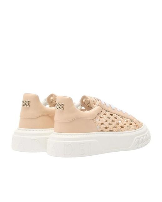Casadei Natural Versilia Woven Slip-On Sneakers