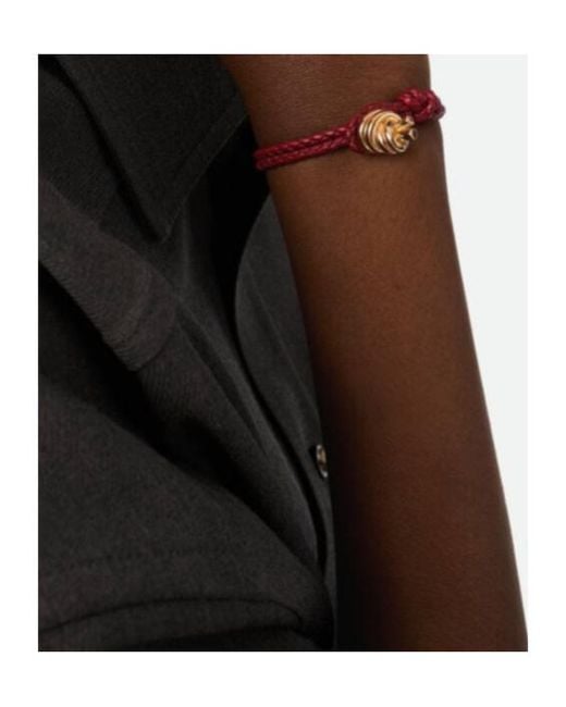 Bottega Veneta White Knot Detailed Braided Bracelet