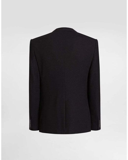 Dolce & Gabbana Black Single-Breasted Taormina Jersey Jacket for men