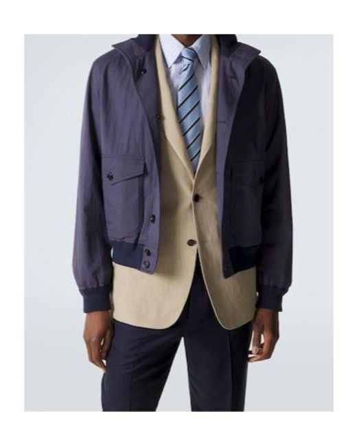 Dunhill Blue Cotton-Blend Twill Bomber Jacket for men
