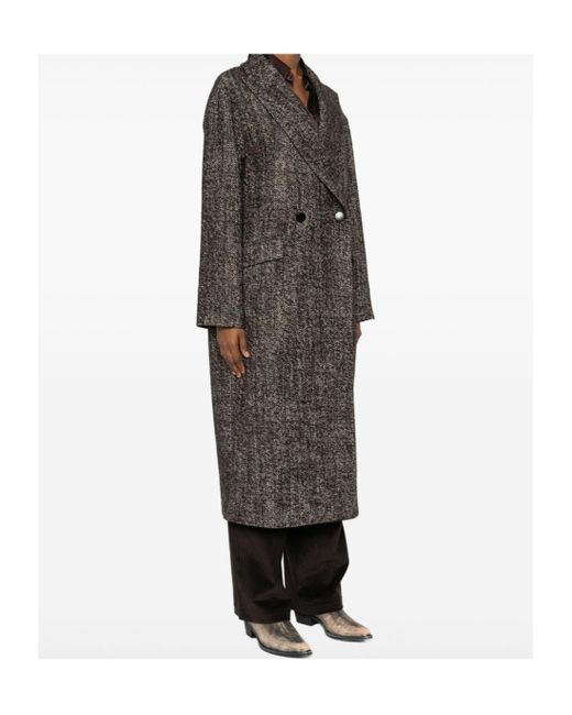 Tagliatore Gray Double-Breasted Taiored Coat