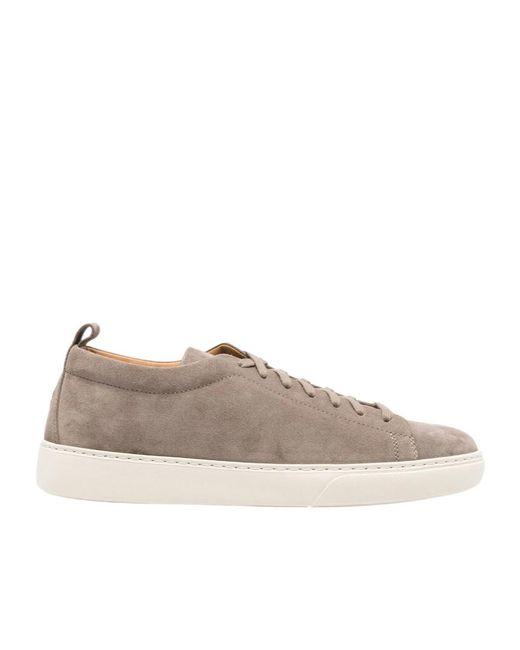 Henderson Brown Suede Lace-Up Sneakers for men