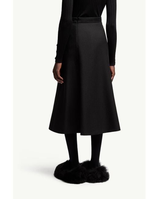 Moncler Black Mouliné Midi Skirt