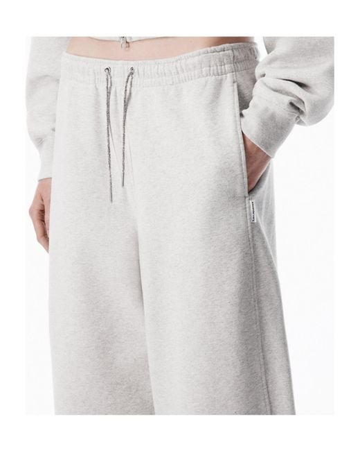 Alexander Wang Gray Rhinestone-Detailed Track Pants