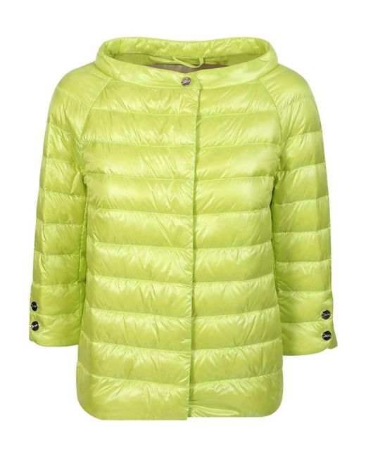 Herno Green Cropped Sleeved Down Jacket