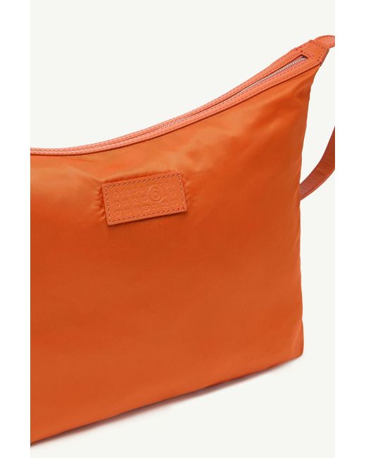 MM6 by Maison Margiela Orange Logo Patch Zipped Messenger Bag for men