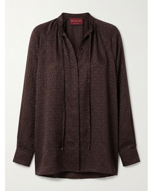 Gucci Black Horsebit Detailed Long-Sleeve Shirt