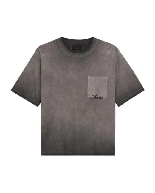 Amiri Gray Faded Pocket Box T-Shirt for men