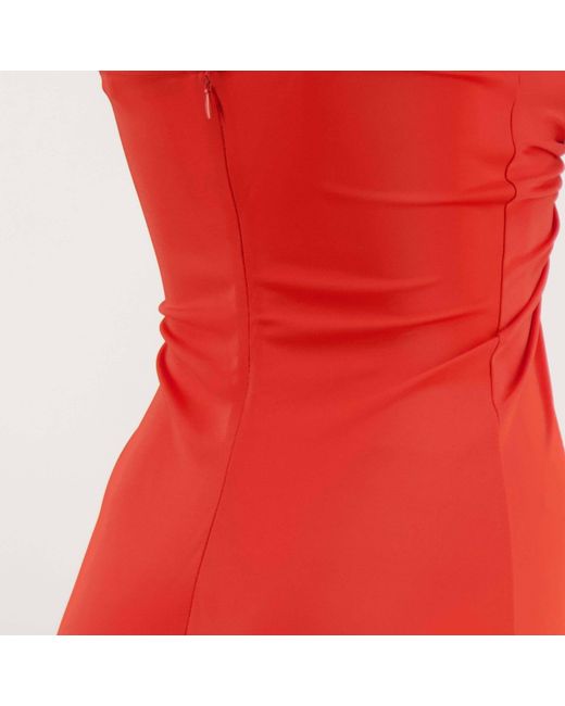 Christopher Esber Red Arque Ruched Bustier Dress