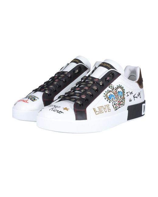 Dolce & Gabbana Multicolor Portofino Printed Sneakers for men