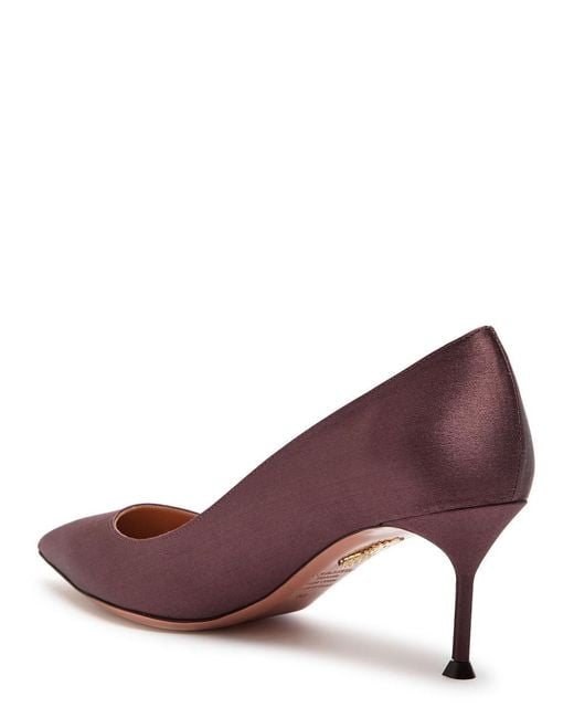 Aquazzura Brown Purist 65 Satin Pumps