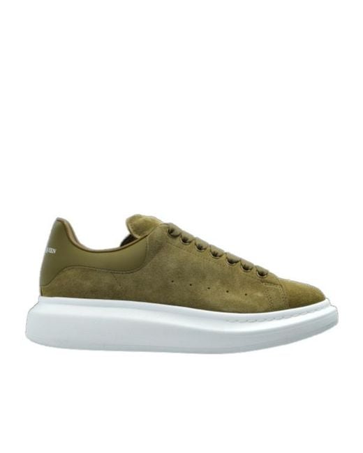 McQueen Green Round-Toe Lace-Up Sneakers for men