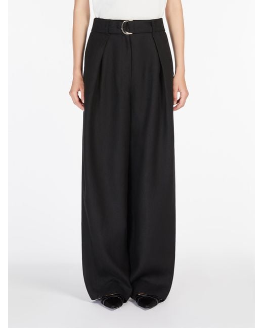 Max Mara Black 'S Jane Belted Wide Leg Pants