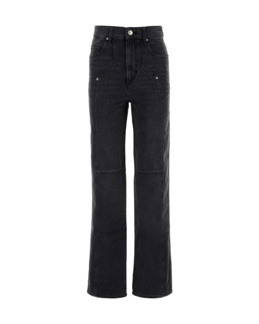 Isabel Marant Blue Isabel Marant Étoile Logo Patch Straight-Leg Jeans