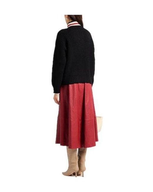 Brunello Cucinelli Black Minimal Solid Cashmere Knit Sweater