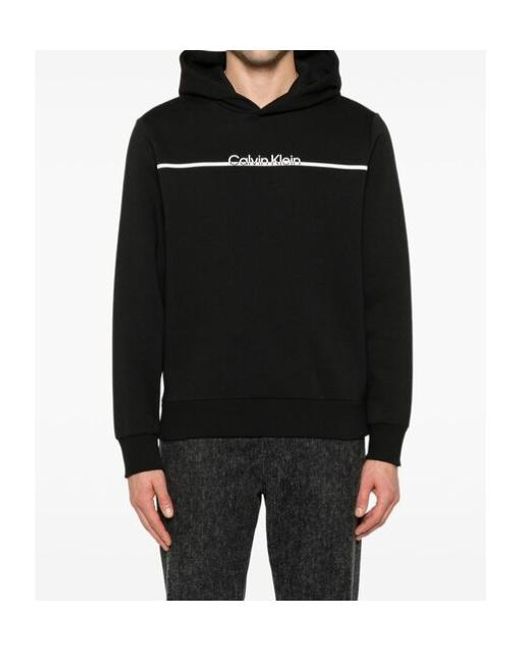 Calvin Klein Black Logo-Print Hoodie for men
