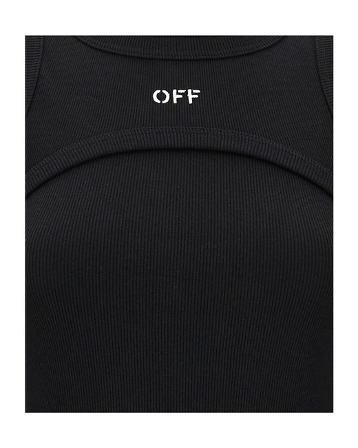 Off-White c/o Virgil Abloh Black Off Stamp Long-Sleeve Ribbed Dress