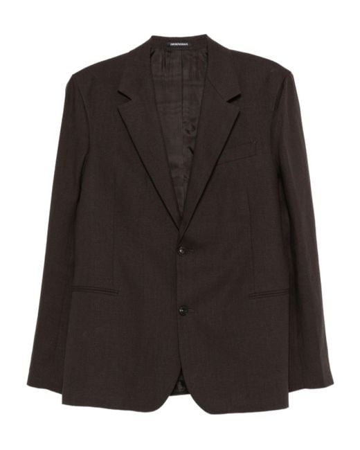 Emporio Armani Black Single-Breasted Blazer for men