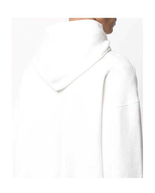 Palm Angels White Burning Head Hoodie for men
