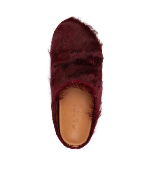 Marni Red Fussbett Slip-On Flat Mules for men