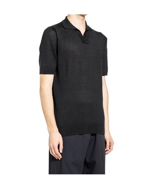 Lardini Black Short-Sleeved Polo Shirt for men
