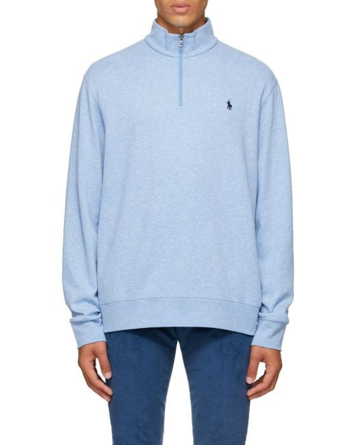 Polo Ralph Lauren Blue Polo Pony Half-Zip Jumper for men