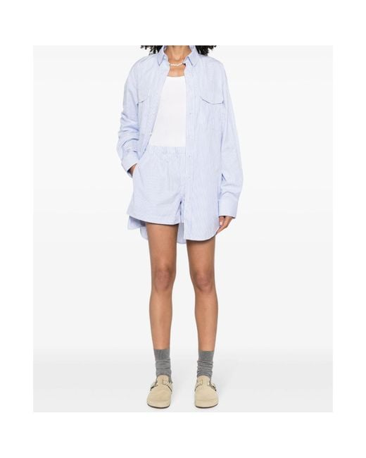 Wardrobe NYC White Striped Cotton Shirtdress