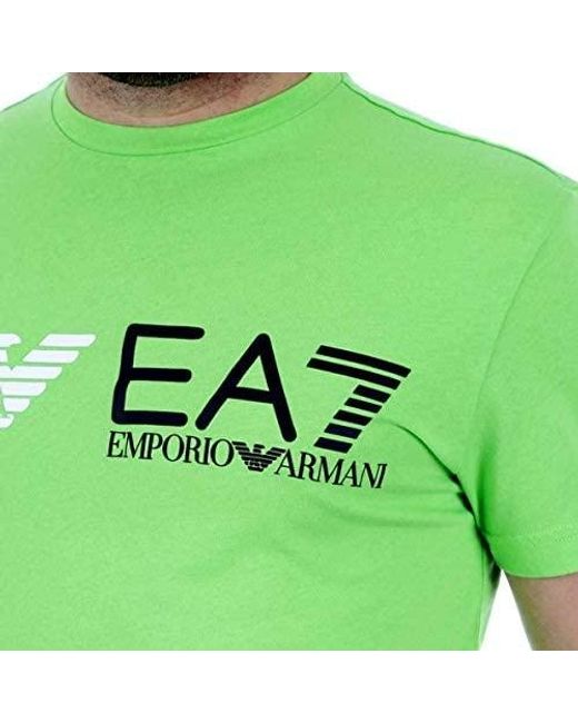 EA7 Green Round-Necked Logo T-Shirt for men