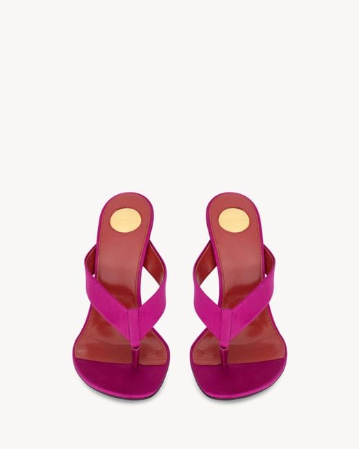 Saint Laurent Pink Opyum Thong Mules