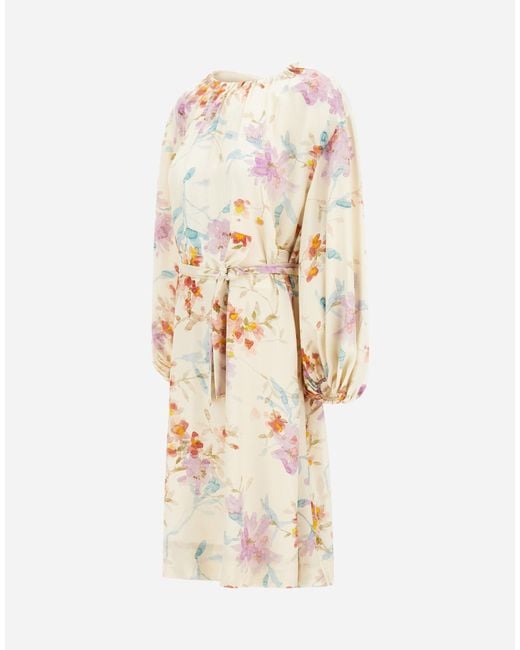 Herno White Floral Printed Dress