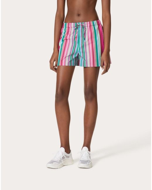 Valentino Red Stripes Popeline 75 Shorts