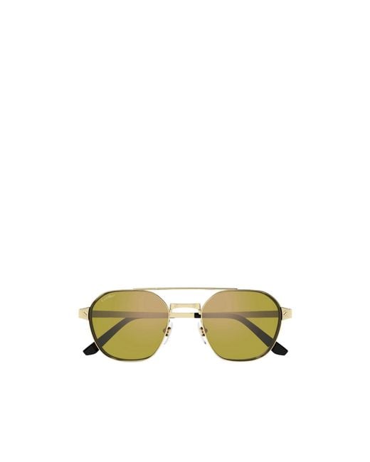 Cartier Metallic Square Frame Sunglasses for men