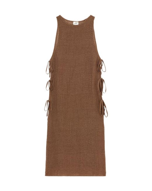 LeKasha Brown Linen Midi Dress
