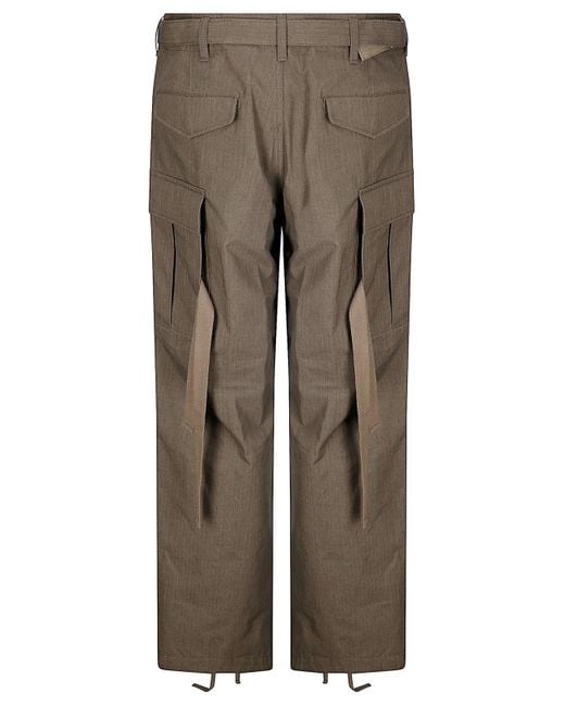 Sacai Brown Belt Loops Slacks for men