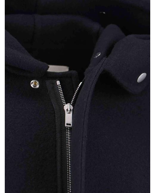 Jil Sander Black Zipped Hooded Jacket for men