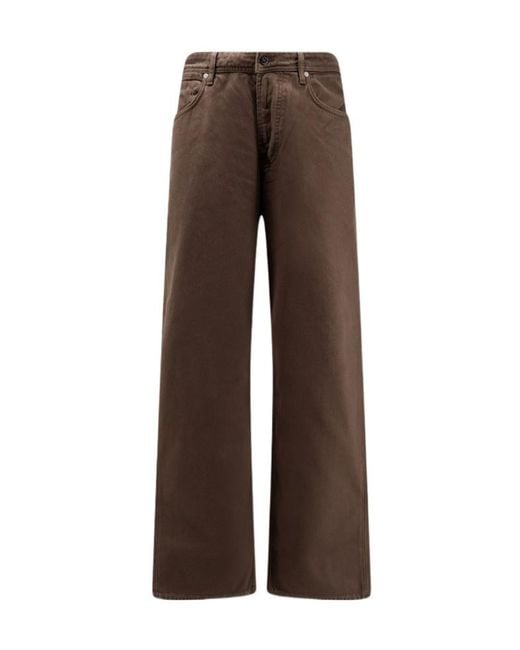 Stone Island Brown Logo Patch Straight-Leg Pants for men