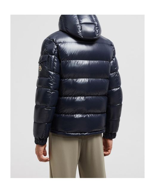 Moncler Blue Maya Hooded Padded Jacket for men