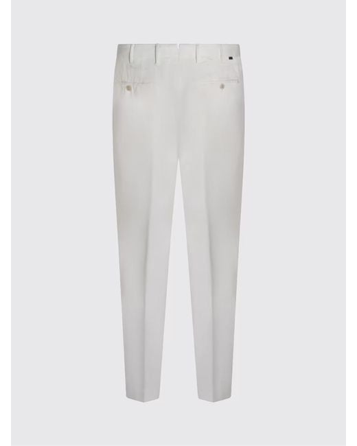 Incotex White Pleated Slim-Fit Pants for men