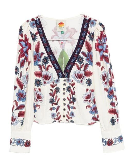 Farm Rio Multicolor Floral Print Shirt
