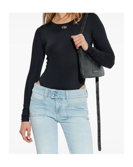 DIESEL Blue Oval D Cut Out Logo Bodysuit