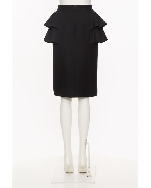 Valentino Black High-Waisted Ruffled Skirt