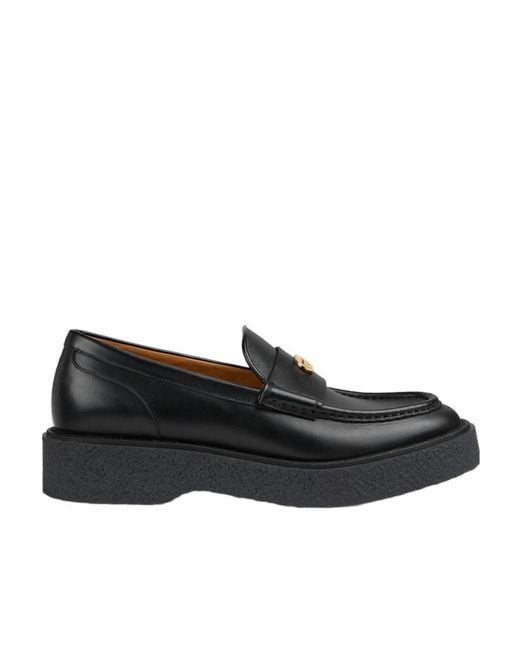 Gucci Black Menen Interlocking G-Plaque Loafers for men