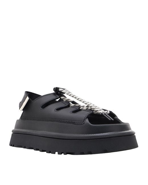 Ugg Black Goldenglow Lace-Up Platform Sandals