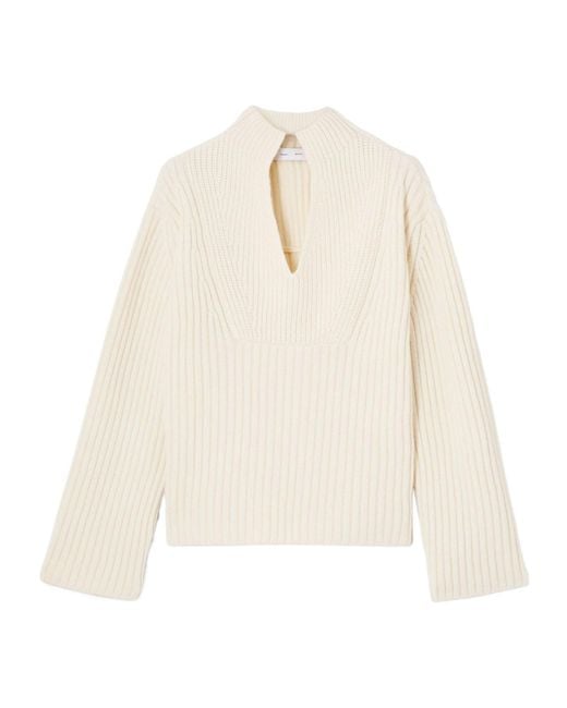 Proenza Schouler White Ribbed Wool Sweater