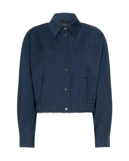 Weekend by Maxmara Blue Virgin Wool Jacket