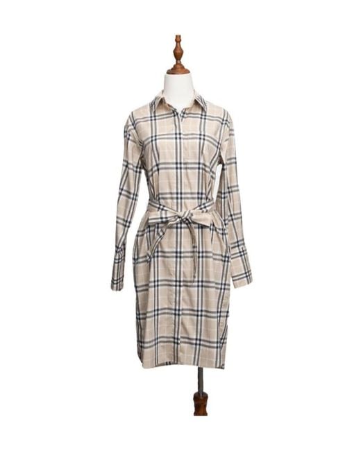 Burberry Natural Check Stretch Cotton Shirt Dress