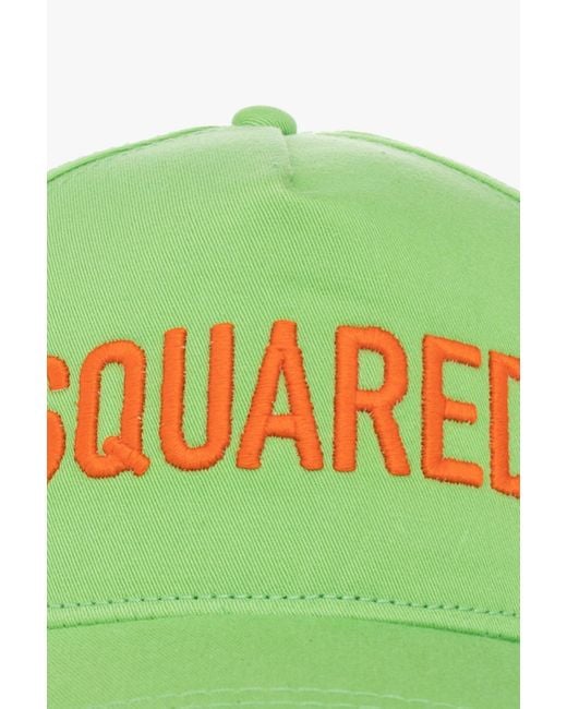 DSquared² Green Logo-Embroidered Curved Peak Baseball Cap