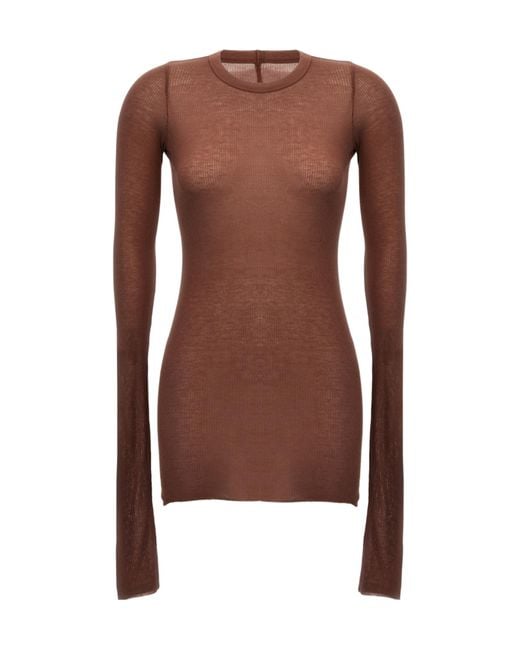 Rick Owens Brown Rib Ls T T-Shirt