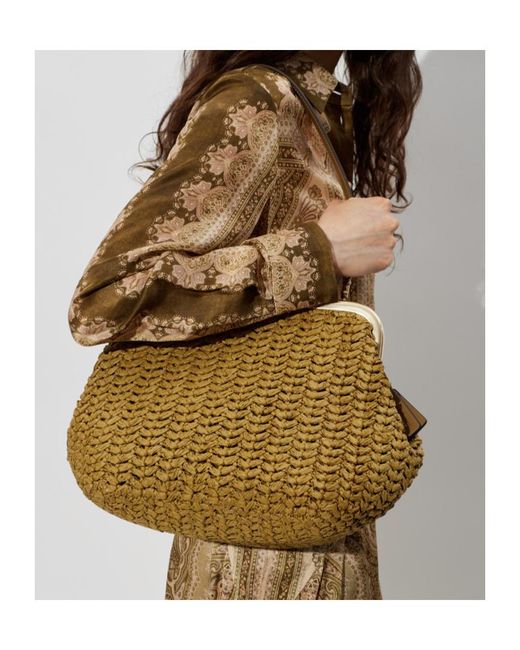 COACH Natural Shoulder Bag "Kisslock 27"