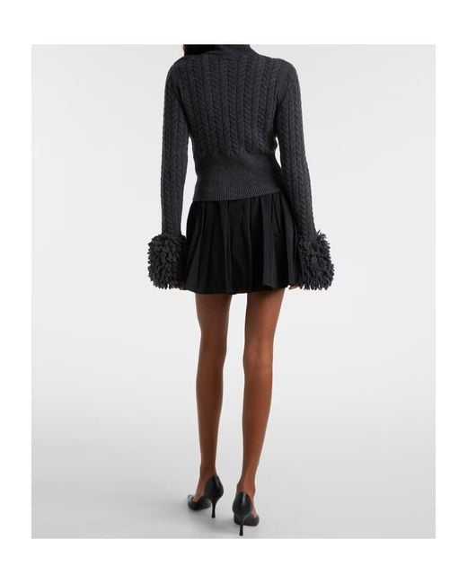 Patou Blue Cable-Knit Long-Sleeved Sweater